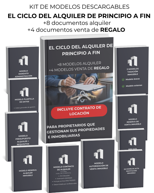 KIT MODELOS ALQUILER DESCARGABLES +8 ALQUILER+4 VENTA INMUEBLE